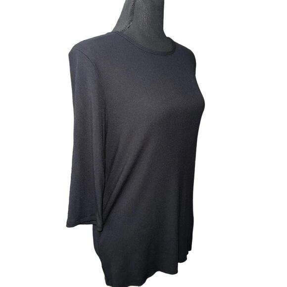 VINCE Women’s Elbow Sleeve Crew Neck T-Shirt in Black-Size X-Large - Picture 6 of 12